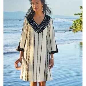 Soft Surroundings Coco De Mer Tunic Dress M Stripe Boho